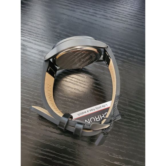 🔥NEW‎ IN BOX Chronos Men's Double Calendar Leather Strap Sports Watch - Picture 3 of 5